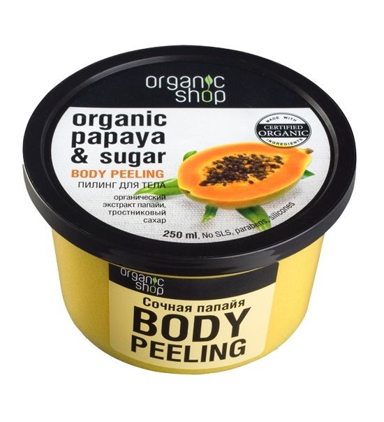 Organic Shop Organic Papaya & Sugar Body Scrub peeling do cia?a o zapachu soczystej papai 250ml